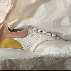 Alexander McQueen Cream, Pink, and Yellow Sneakers